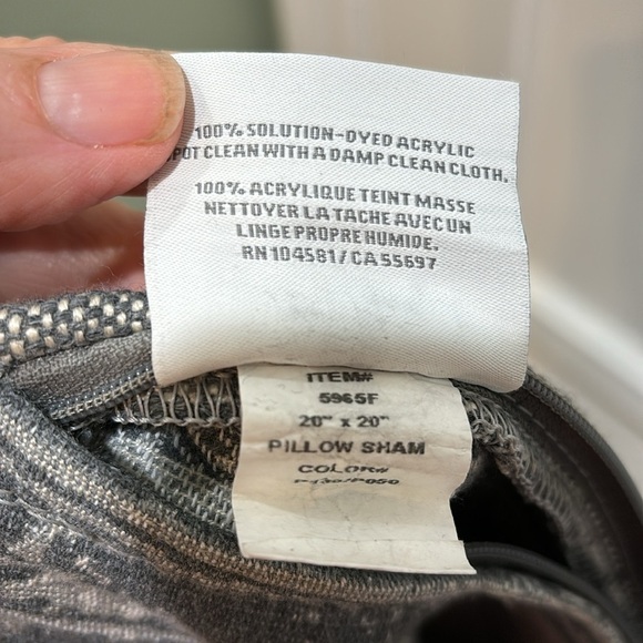 Restoration Hardware 20” gray pillow cover - Picture 6 of 7